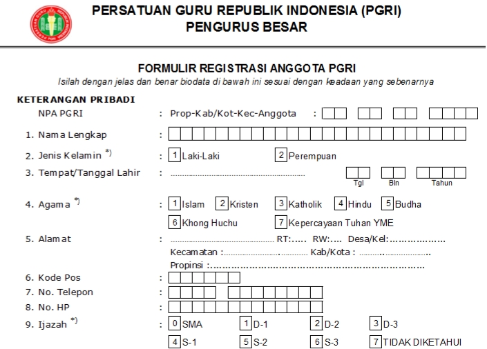 Pendaftaran PGRI Malaka - Persatuan Guru Republik Indonesia Cabang Kabupaten Malaka
